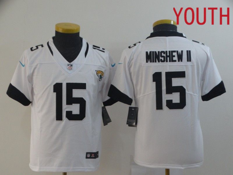 Youth Jacksonville Jaguars 15 Minshew ii White Nike Vapor Untouchable Limited Player NFL Jerseys